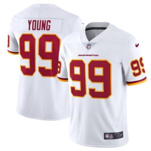 Chase Young Washington Football Team Nike Vapor Limited Jersey - White- 49Native