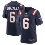 Christian Gonzalez New England Patriots Nike Team Game Jersey -  Navy- 49Native
