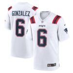 Christian Gonzalez New England Patriots Nike  Game Jersey -  White- 49Native