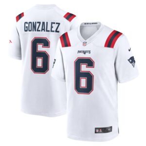 Christian Gonzalez New England Patriots Nike  Game Jersey -  White- 49Native