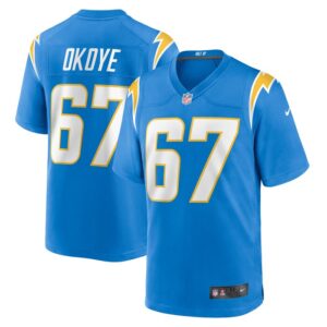 CJ Okoye Los Angeles Chargers Nike Team Game Jersey -  Powder Blue- 49Native