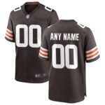 Nike Cleveland Browns Custom Game Jersey - Brown- 49Native
