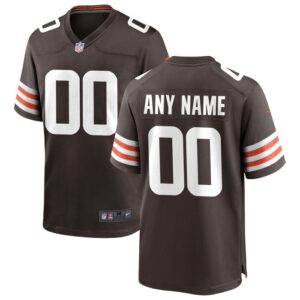Nike Cleveland Browns Custom Game Jersey - Brown- 49Native