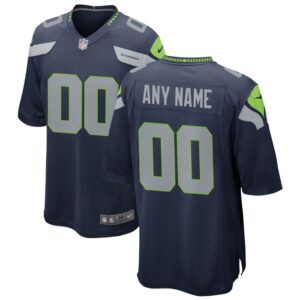 Seattle Seahawks Nike Custom Game Jersey - College Navy- 49Native
