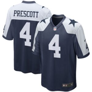 Dak Prescott Dallas Cowboys Nike Alternate Game Team Jersey - Navy- 49Native