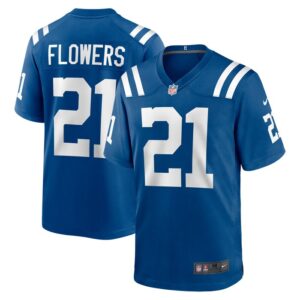 Dallis Flowers Indianapolis Colts Nike Game Jersey -  Royal- 49Native