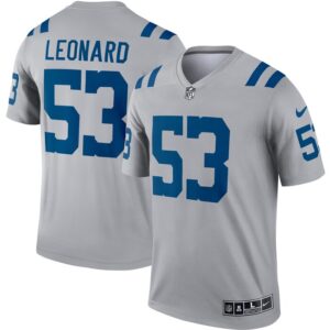 Darius Leonard Indianapolis Colts Nike Inverted Legend Jersey - Gray- 49Native