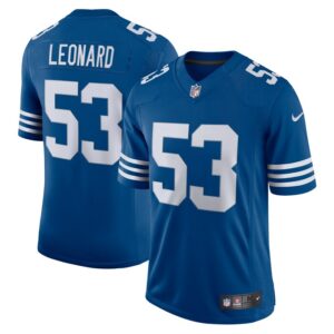 Men's Nike Darius Leonard Royal Indianapolis Colts Alternate Vapor Limited Jersey- 49Native