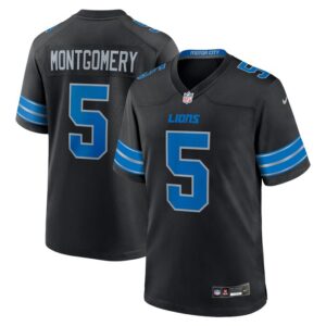 David Montgomery Detroit Lions Nike 2nd Alternate Game Jersey - Black- 49Native