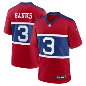 Deonte Banks New York Giants Nike Alternate Player Game Jersey - Century Red- 49Native