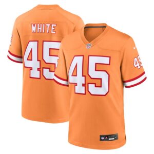 Devin White Tampa Bay Buccaneers Nike Throwback Game Jersey - Orange- 49Native