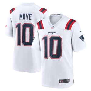 Drake Maye New England Patriots Nike 2024 NFL Draft First Round Pick Player Game Jersey - White- 49Native