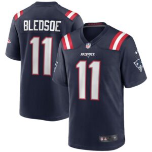 Drew Bledsoe New England Patriots Nike Game Retired Player Jersey - Navy- 49Native
