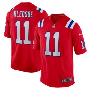 Drew Bledsoe New England Patriots Nike Retired Player Alternate Game Jersey - Red- 49Native
