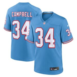 Earl Campbell Tennessee Titans Nike Oilers Throwback Retired Player Game Jersey - Light Blue- 49Native