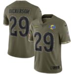 Eric Dickerson Los Angeles Rams Salute To Service Retired Player Limited Jersey - Olive- 49Native