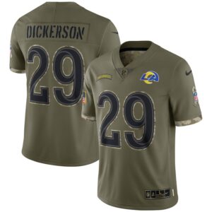 Eric Dickerson Los Angeles Rams Salute To Service Retired Player Limited Jersey - Olive- 49Native