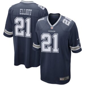 Ezekiel Elliott Dallas Cowboys Nike Game Team Jersey - Navy- 49Native