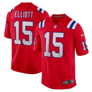 Ezekiel Elliott New England Patriots Nike Male Adult Alternate Game Player Jersey - Red- 49Native