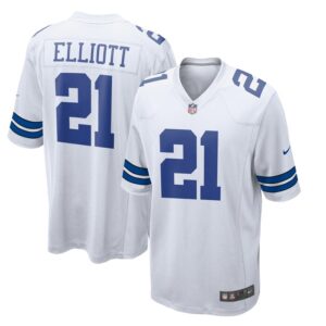Ezekiel Elliott Dallas Cowboys Nike Team Game Jersey - White- 49Native