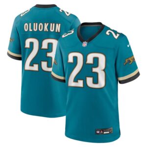 Foye Oluokun Jacksonville Jaguars Nike Prowler Throwback Player Game Jersey - Teal- 49Native