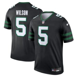 Garrett Wilson New York Jets Nike Alternate Legend Jersey  - Legacy Black- 49Native