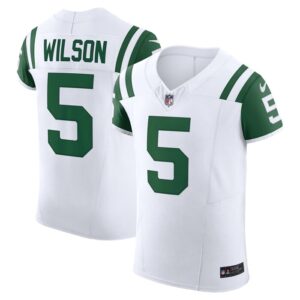 Garrett Wilson New York Jets Nike Classic Alternate Vapor F.U.S.E. Elite Jersey - White- 49Native