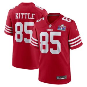 George Kittle San Francisco 49ers Nike Super Bowl LVIII Game Jersey - Scarlet- 49Native