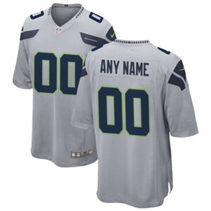 Seattle Seahawks Nike Alternate Custom Game Jersey - Gray- 49Native