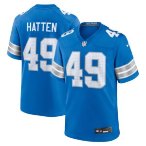 Hogan Hatten Detroit Lions Nike Game Jersey -  Blue- 49Native
