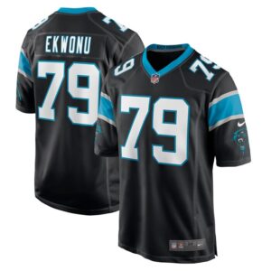 Ikem Ekwonu Carolina Panthers Nike Player Game Jersey - Black- 49Native