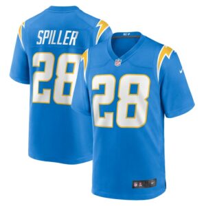 Isaiah Spiller Los Angeles Chargers Nike Game Jersey - Powder Blue- 49Native