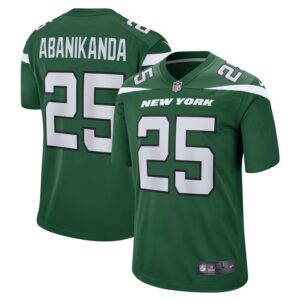 Israel Abanikanda New York Jets Nike  Game Jersey - Gotham Green- 49Native