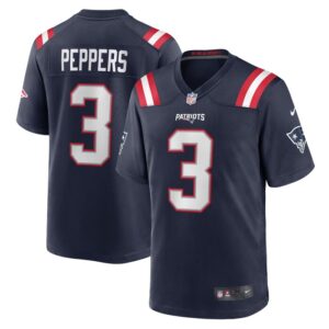 Jabrill Peppers New England Patriots Nike Game Jersey - Navy- 49Native