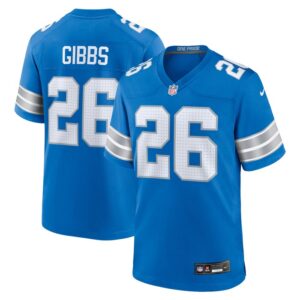 Jahmyr Gibbs Detroit Lions Nike Game Jersey - Blue- 49Native