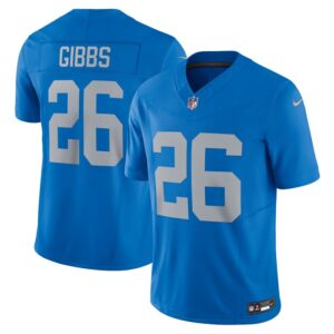 Jahmyr Gibbs Detroit Lions Nike Vapor F.U.S.E. Alternate Limited Jersey - Blue- 49Native