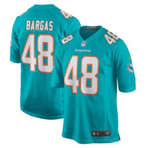 Jake Bargas Miami Dolphins Nike Home Game Player Jersey - Aqua- 49Native