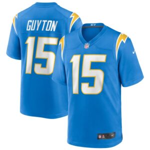 Jalen Guyton Los Angeles Chargers Nike Game Player Jersey - Powder Blue- 49Native