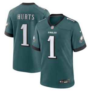 Jalen Hurts Philadelphia Eagles Nike Team Game Jersey - Midnight Green- 49Native