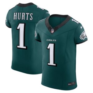 Jalen Hurts Philadelphia Eagles Nike Vapor F.U.S.E. Elite Jersey - Midnight Green- 49Native