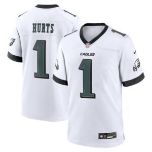 Jalen Hurts Philadelphia Eagles Nike White Game Jersey - White- 49Native