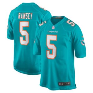 Jalen Ramsey Miami Dolphins Nike Team Color Game Jersey - Aqua- 49Native