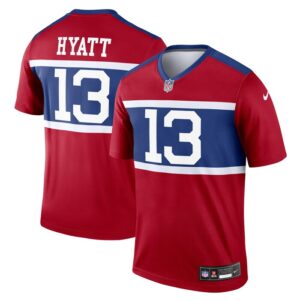Jalin Hyatt New York Giants Nike Alternate Legend Player Jersey - Century Red- 49Native