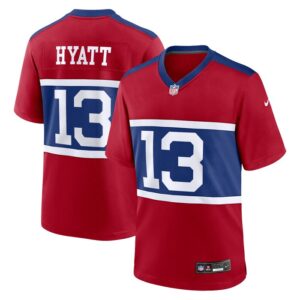 Jalin Hyatt New York Giants Nike Alternate Player Game Jersey - Century Red- 49Native