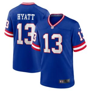 Jalin Hyatt New York Giants Nike Team Game Jersey -  Royal- 49Native
