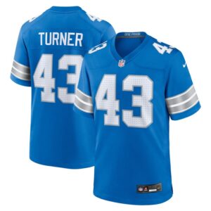 James Turner Detroit Lions Nike Game Jersey -  Blue- 49Native