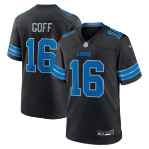 Jared Goff Detroit Lions Nike 2nd Alternate Game Jersey - Black- 49Native