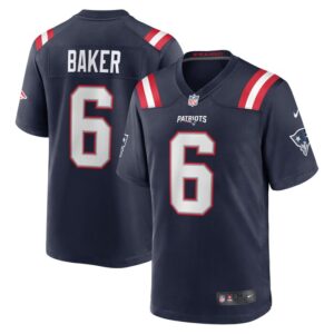 Javon Baker New England Patriots Nike Team Game Jersey -  Navy- 49Native