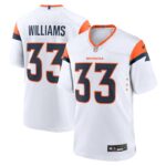Javonte Williams Denver Broncos Nike Mile High Collection Game Jersey - White- 49Native