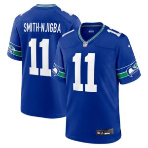 Jaxon Smith-Njigba Seattle Seahawks Nike Throwback Player Game Jersey - Royal- 49Native